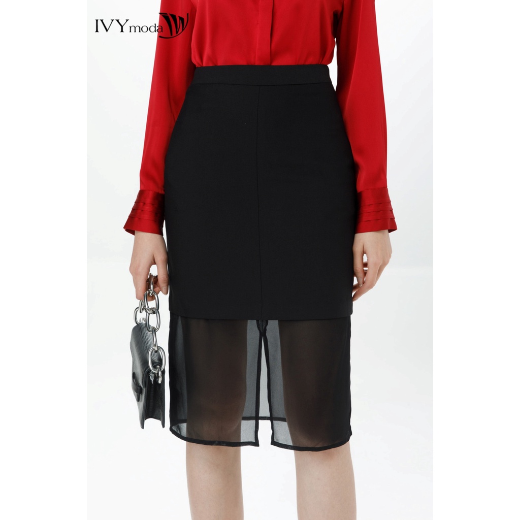 Chân váy bút chì 2 lớp IVY moda MS 31M7139
