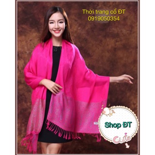 Pashmina Hông hoa văn ( nhiều màu ) cao cấp 