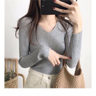 Áo len cổ tim đũa bao giá, bao chất