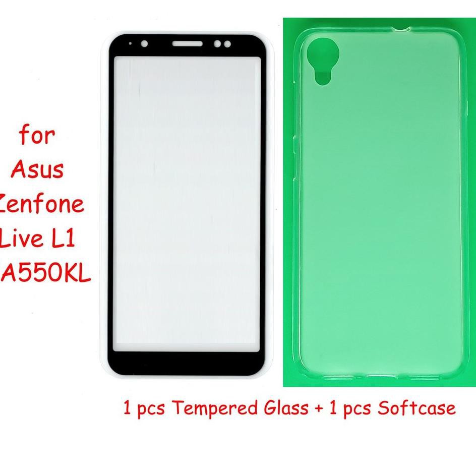 Ốp Lưng Kính Cường Lực Viền Tpu Mềm Cho Asus Zenfone Live L1 / Live L2 Package (Za550Kl) (5.5 ")