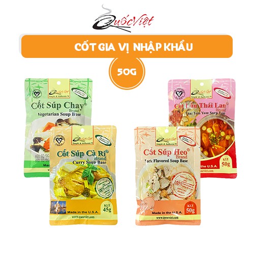 Gia Vị Nấu Lẩu Thái Cốt Quốc Việt 50g - Nhập Khẩu USA (Súp Heo, Súp Cà Ri, Súp Chay)