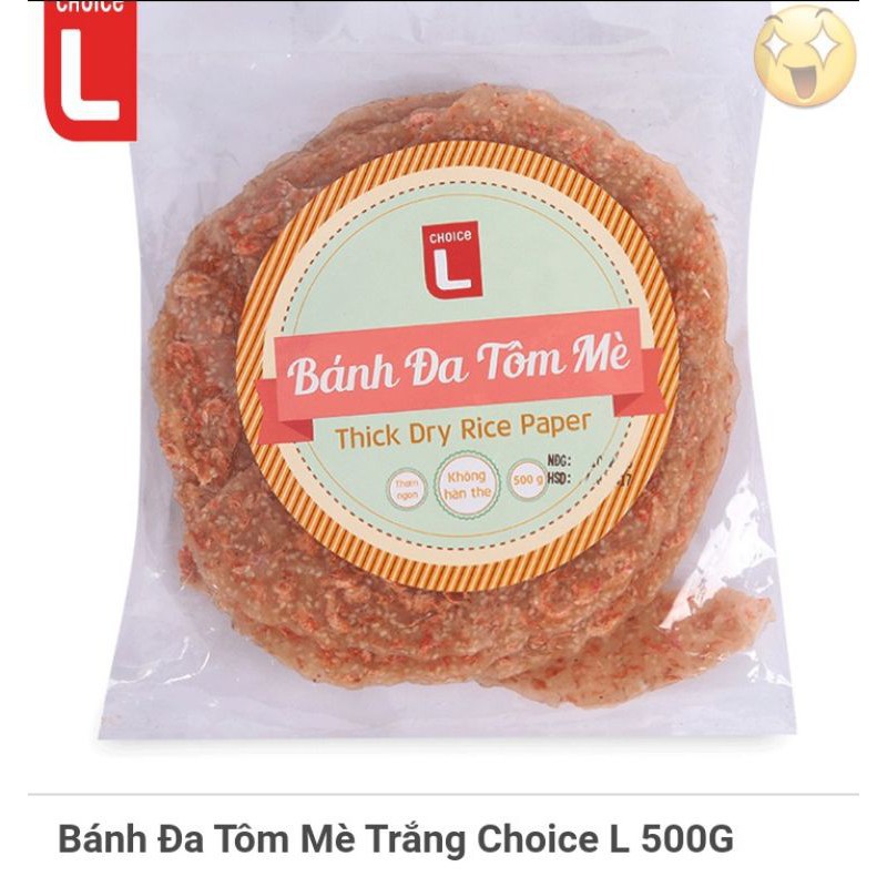 (Date mới 2024) Bánh Đa Mè đen / Tôm Mè / Mè Dừa / Mè gạo lứt Choice L 500G (10 cái/gói) - chính hãng