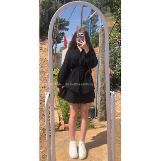 Set áo sơmi kèm chân váy lưng thun