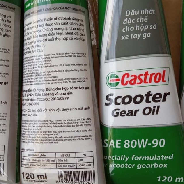 Dầu nhớt láp Castrol cho hộp số xe tay ga