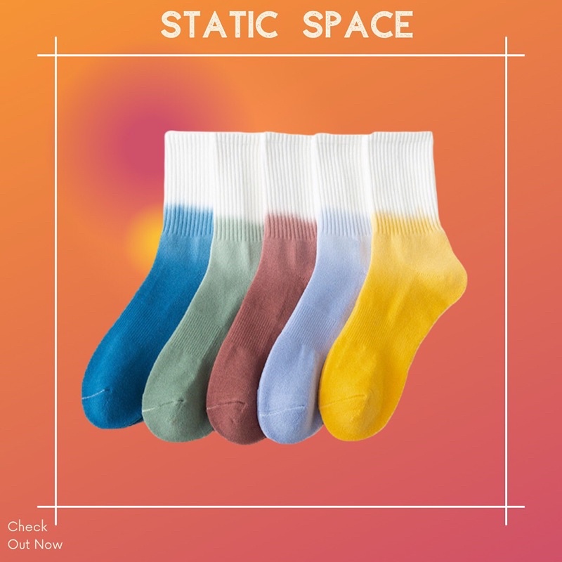 TẤT VỚ CAO CỔ NAM NỮ OMBRE CỔ TRẮNG FREESIZE - STATIC SPACE