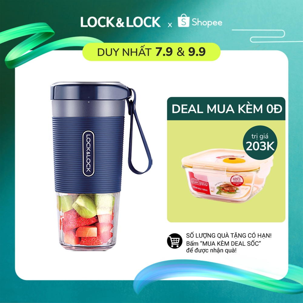 Máy xay sinh tố cầm tay Lock&Lock 300ml - Màu NAVY EJJ321NVY
