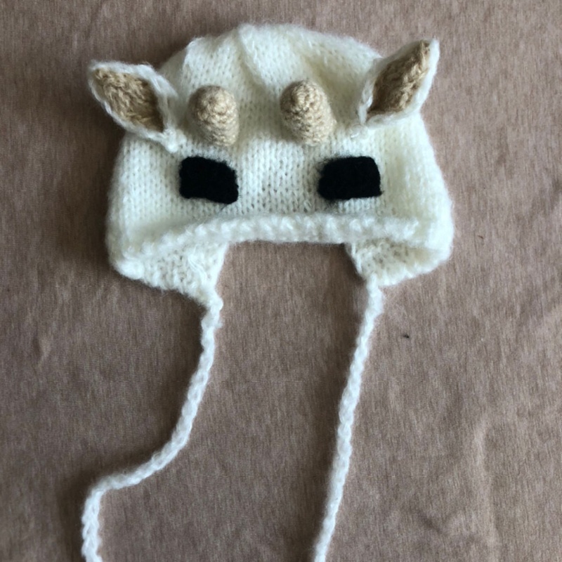 Mũ Beanie Dệt Kim Màu Trắng Đen Kèm Chụp Tai Thời Trang Cho Bé Sơ Sinh