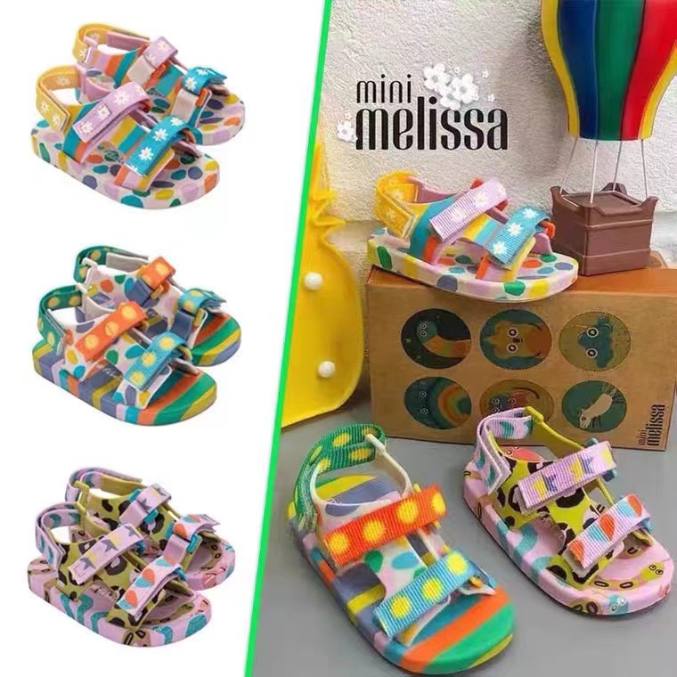 Melissa Xăng đan Nhựa 13-22cm Hở Ngón Nhiều Màu Sắc Thời Trang Đi Biển Mùa Hè Cho Bé Trai Và Gái
