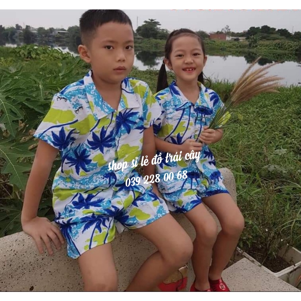(chất kate thái 1 -kho tổng HCM) bộ đi biển, team - bộ hoa quả, trái cây big size cho bé - chuyên sỉ lẻ - nhuhuyen shop