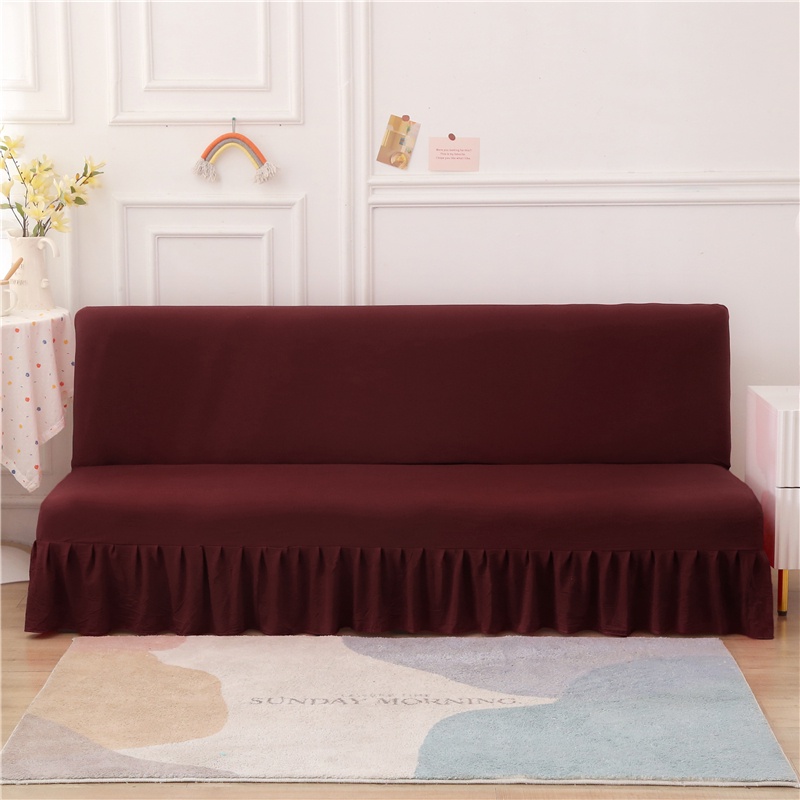 Vỏ Bọc Đệm Ghế sofa Màu Trơn Co Giãn Thoáng Khí Chống Trượt Có Vòng Nhẫn / Đen / Xám