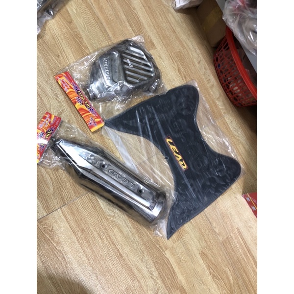Giá trọn bộ 3 món ốp xe LEAD 2013->2015 bao gồm có Sàn chân +Ốp quạt gió +Ốp pô cao cấp giá rẻ