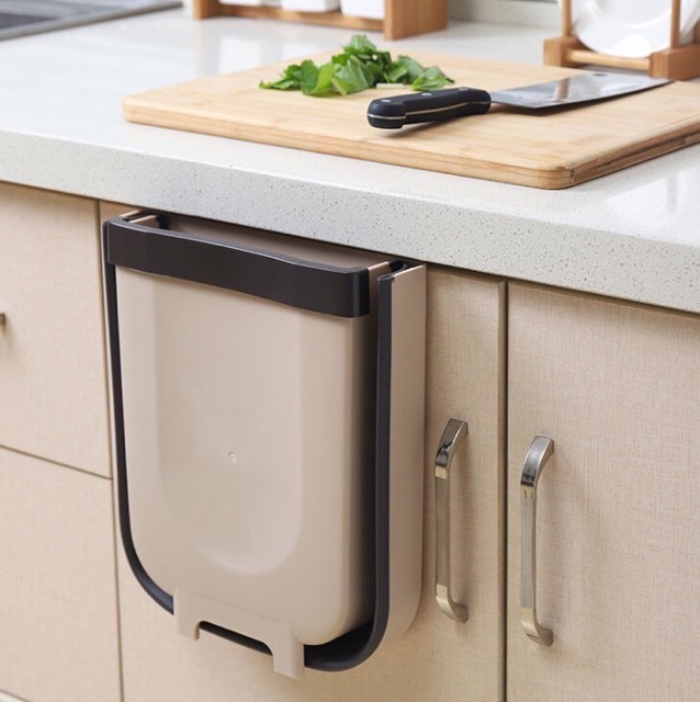 Thùng rác gấp gọn đa năng gắn cửa tủ bếp size lớn 25x17x28cm