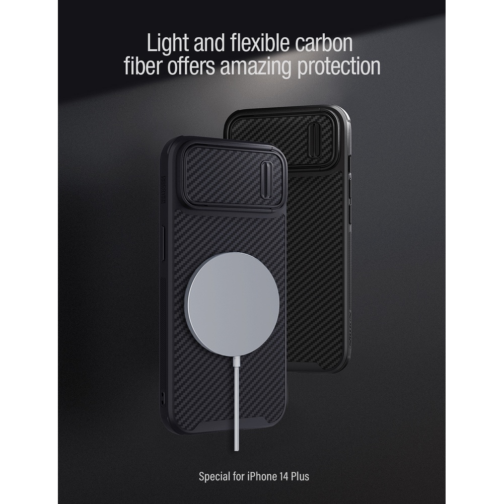 Ốp Điện Thoại Nillkin Sợi Tổng Hợp Từ Tính Siêu Mỏng Chống Sốc Cho iPhone 14 Plus