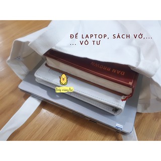 [COMBO 3 TÚI TOTE + TÚI CON ] VẢI CANVAS TRƠN TRẮNG ĐEN
