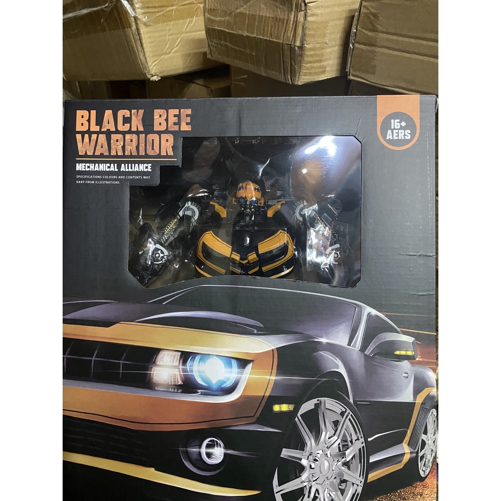 Mô hình BumbleBee BB02  Black Warrior, đồ chơi Tranformer người máy lắp ráp  BB-02 Black Mamba Robot ô tô BB 02