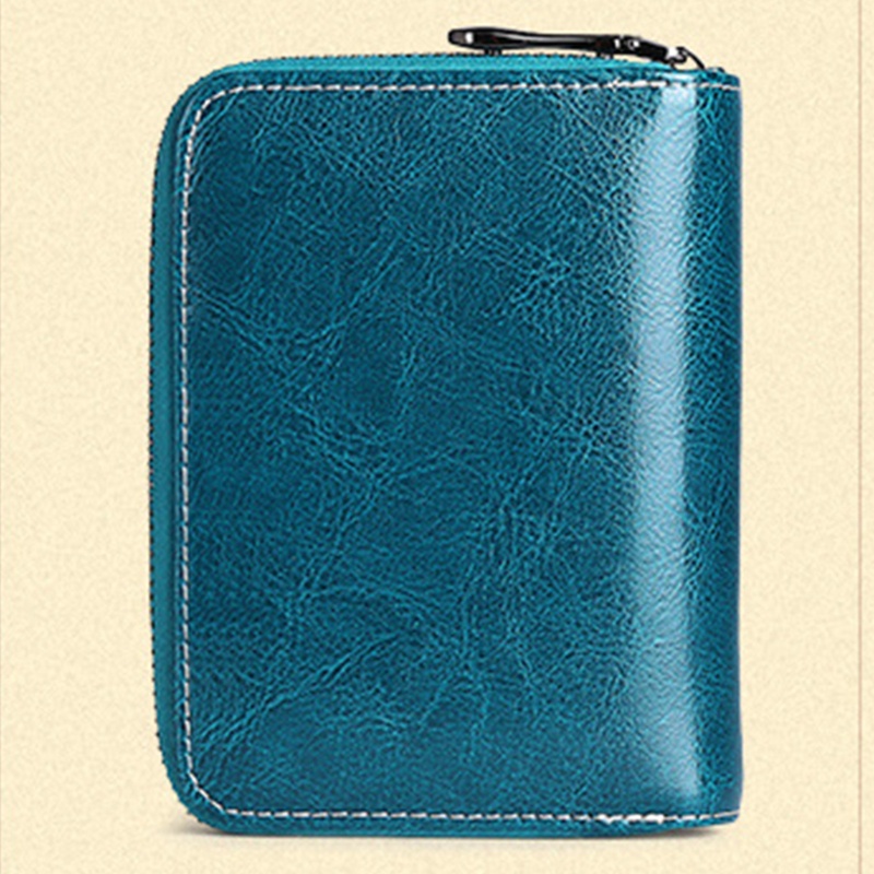 Youyo Ví Da Ngắn Đựng Thẻ RFID Phong Cách Retro Cho Nữ