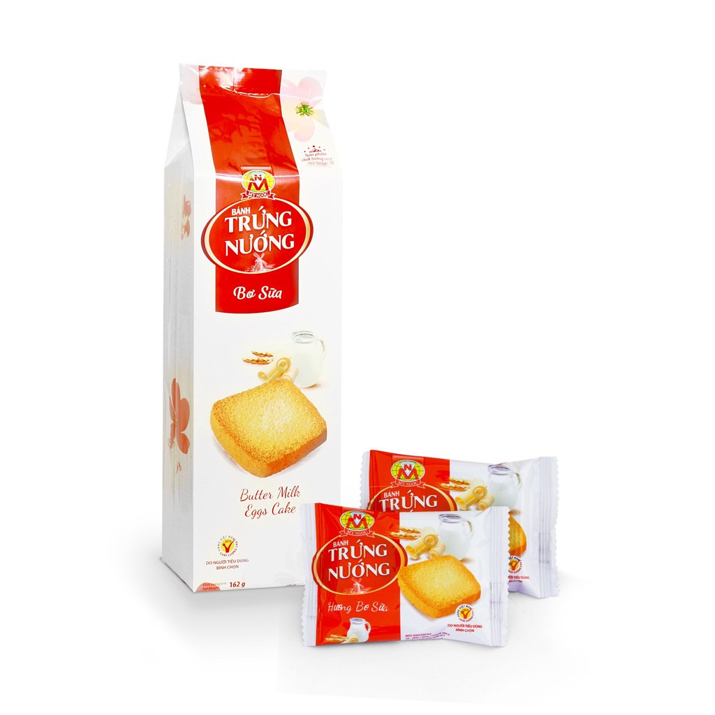 162g Bánh trứng nướng BƠ SỮA tươi MỸ NGỌC – My Ngoc _ Baked Egg & MILK BUTTER Flavor Cookie