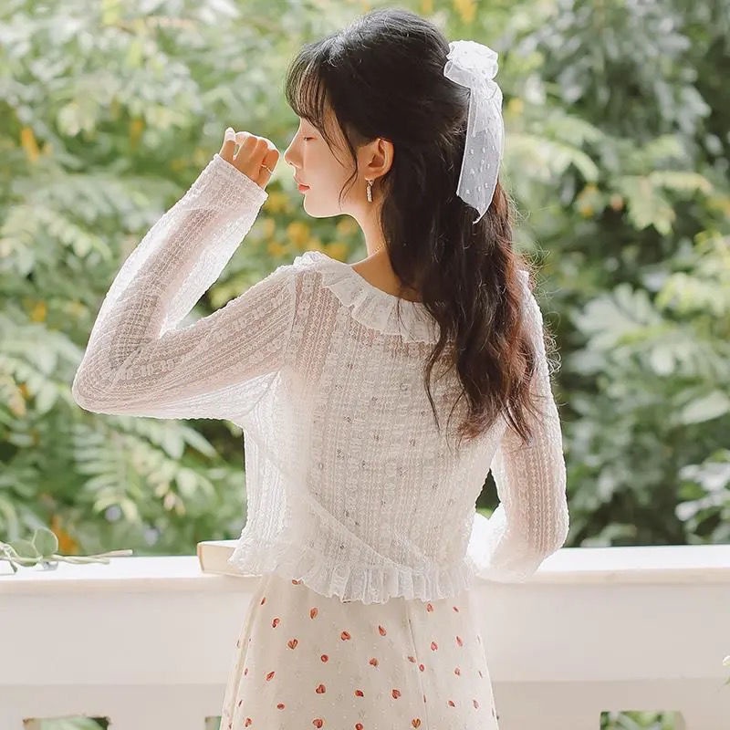 Áo Khoác Cardigan Nữ Phối Ren Thắt Nơ Thời Trang
