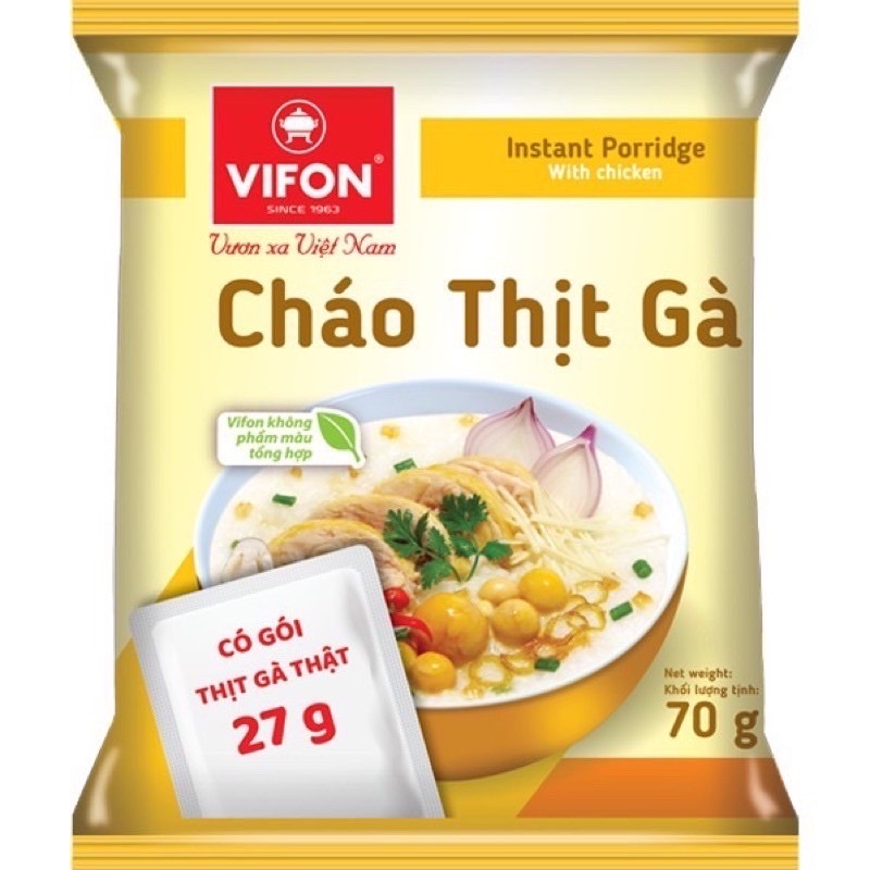 Cháo thịt gà 70g có gói thịt gà thật