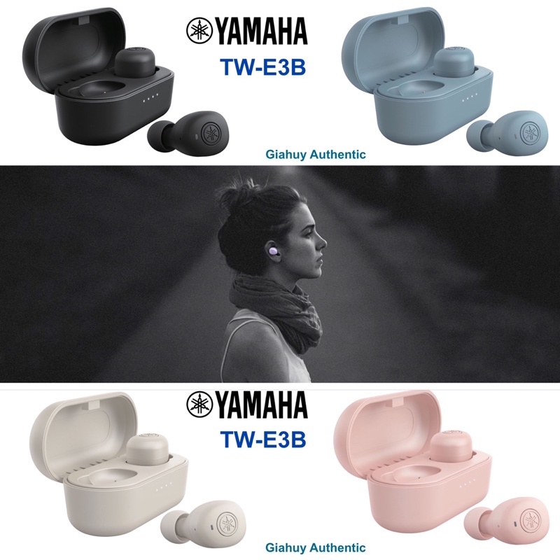 Tai Nghe True Wireless YAMAHA TW-E3B, Bluetooth 5.0, Cảm Ứng, Kháng Nước IPX5, Hộp sạc nghe đến 24H, Bảo hành 12T