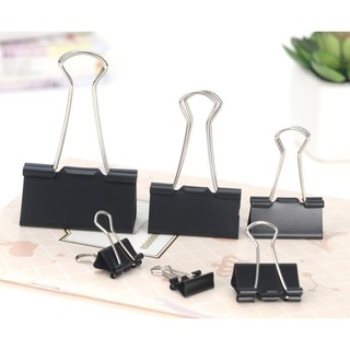 Set 12 Kẹp Bướm Kẹp Giấy Màu Đen - Đủ Cỡ