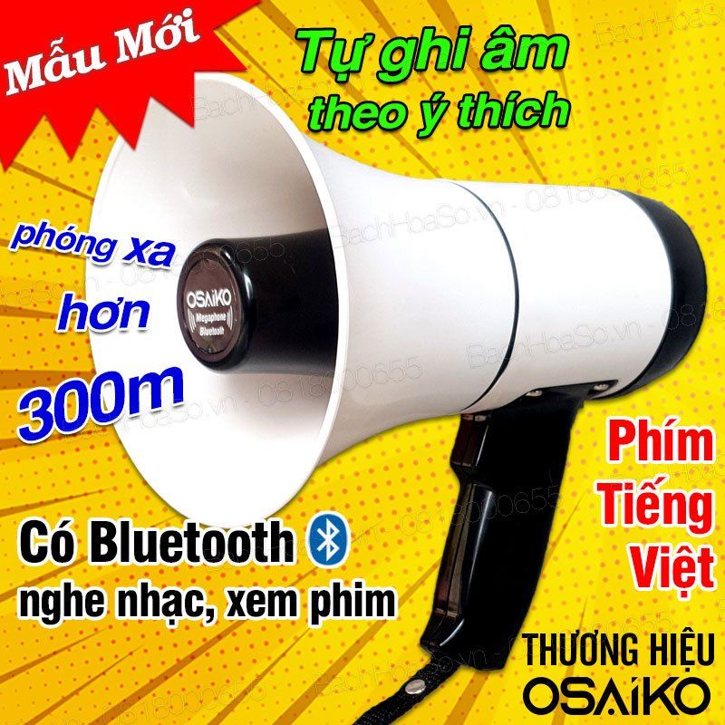 Giao Hỏa Tốc TPHCM - Loa rao bán hàng Bluetooth OSAIKO tiếng việt pin dùng cực lâu