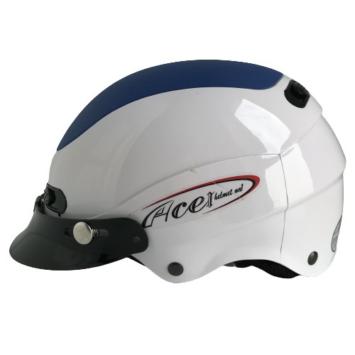 Mũ bảo hiểm GRS A102 (Trắng line xanh)
