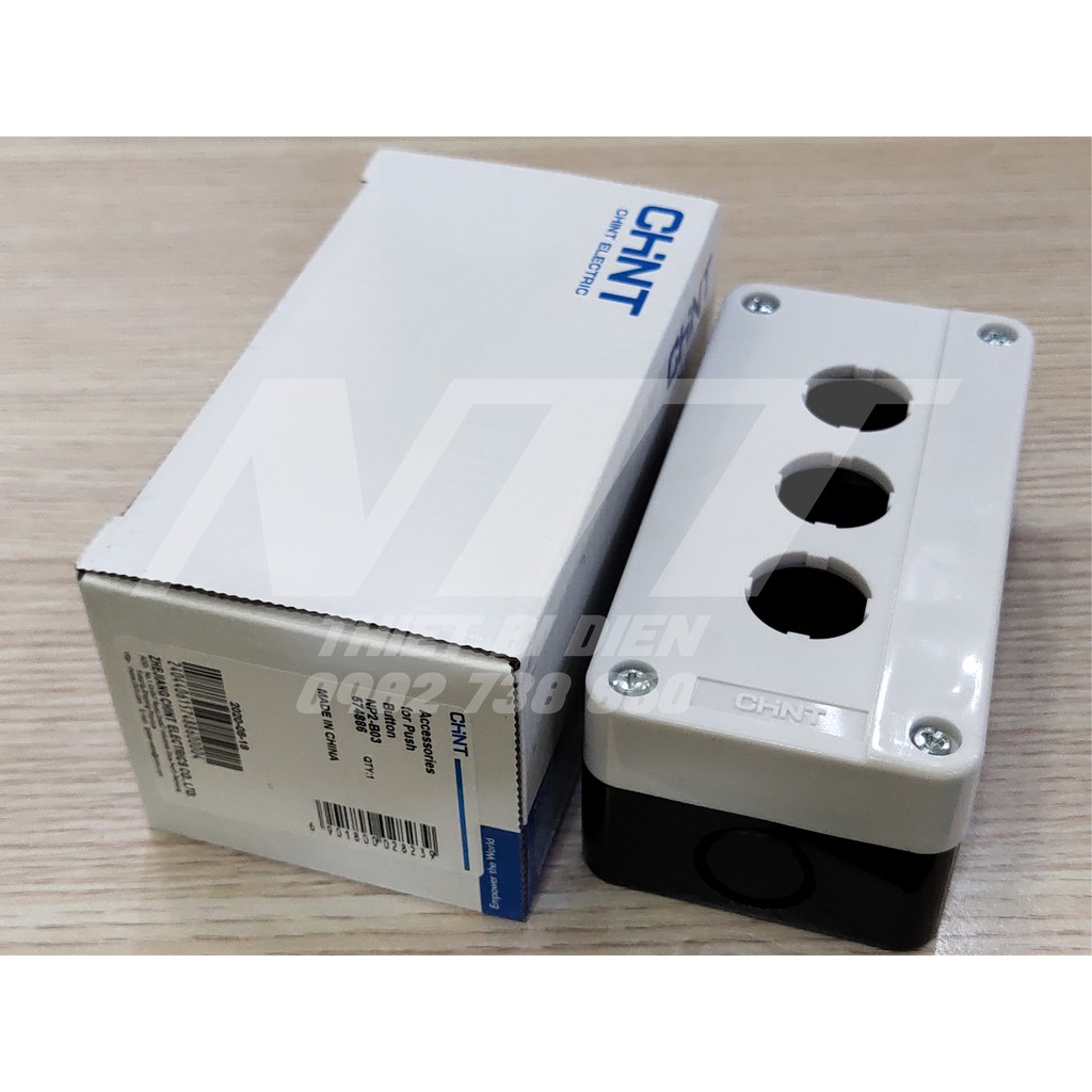 Hộp nút nhấn 3 lỗ phi 22 NP2-B03 Chint