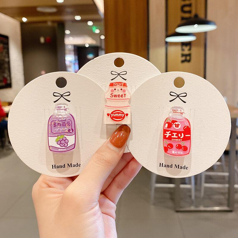 Kẹp Tóc Mái Hình Bình Sữa Và Nước Ngọt Đáng Yêu Cho Nữ Và Bé Gái Phụ Kiện Tóc