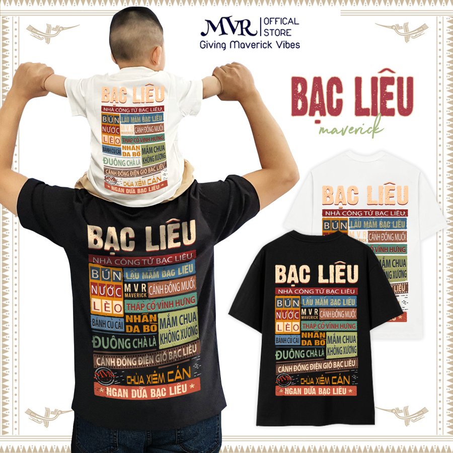 Áo thun in 2 mặt Unisex phông rộng tay lỡ cotton Bạc Liêu ao cặp gia đình du lịch fact UNDER MVR BB4177