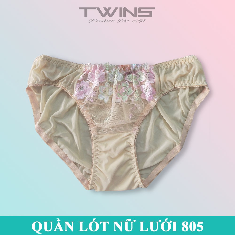 Quần lót ren sexy phối lưới cao cấp Beautiful 805 mềm mại xuyên thấu gợi cảm thoáng mát size từ 50kg-60kg