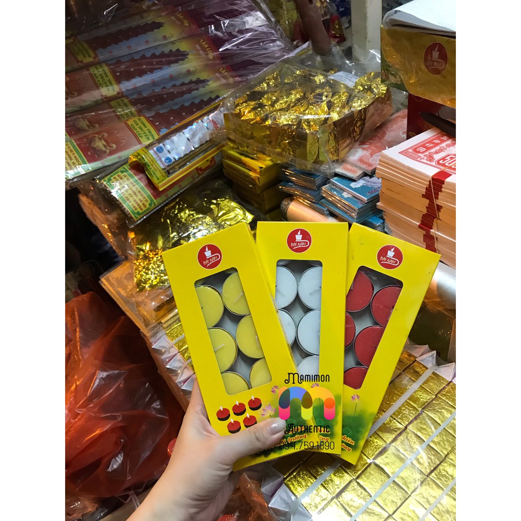 Nến Vỉ Loại Thơm Khử Mùi Khói Bụi, Đi Lễ Chùa - Vàng Mã Kim Thu