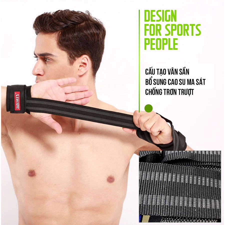 Dây Kéo Lưng Kết Hợp Quấn Cổ Tay Tập Gym Aolikes  AL7638