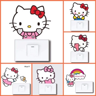 2 hình decal dán ổ điện Hello Kitty xinh xắn.