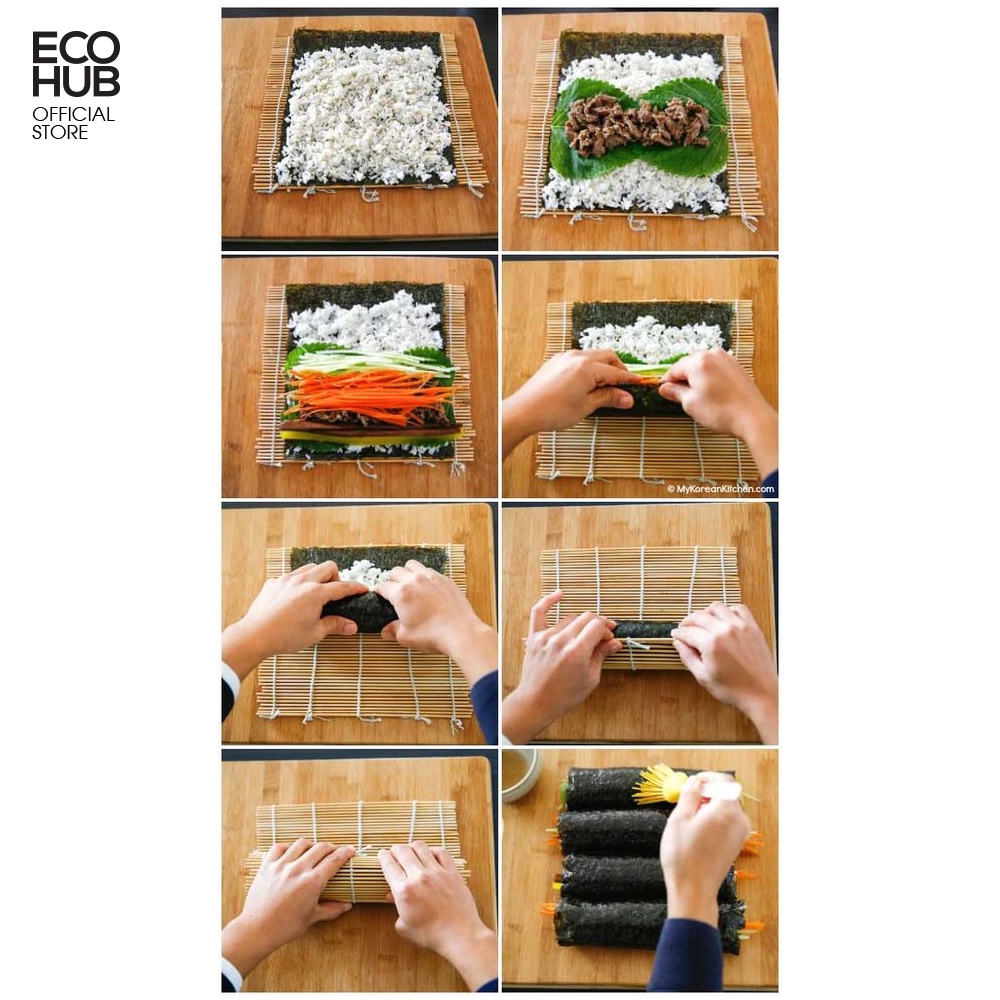 Mành tre cuộn cơm (Kimbap, Sushi) Hàn Quốc / Mành cuốn Kimbap ECOHUB