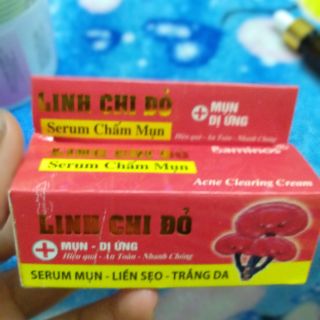 Sirum cham mụn linh chi đỏ.
