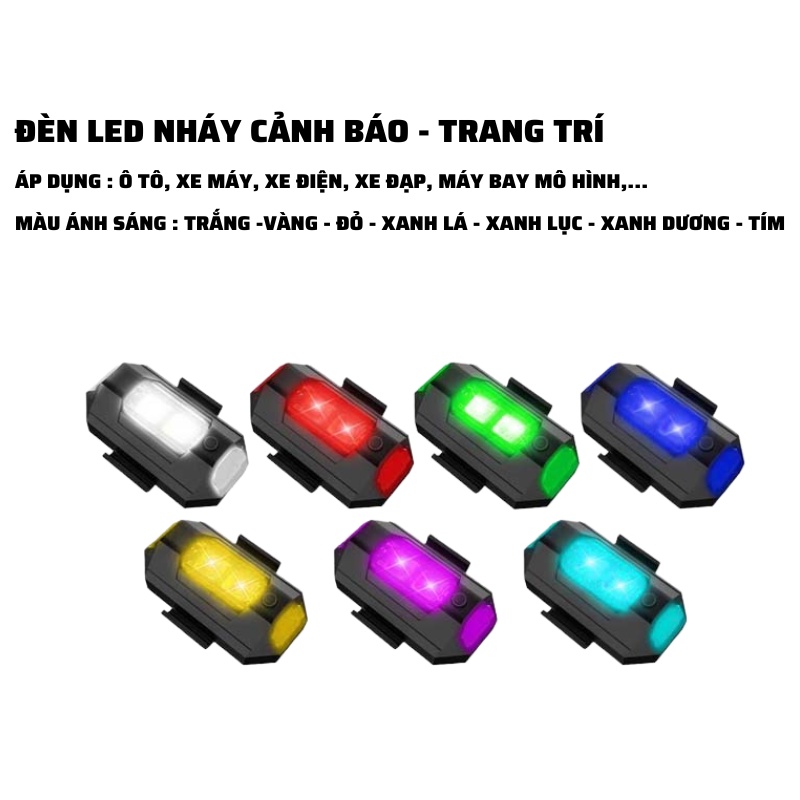 Đèn LED Nhấp Nháy Nhiều Chế Độ Màu Gắn Xe Cảnh Báo, Trang Trí