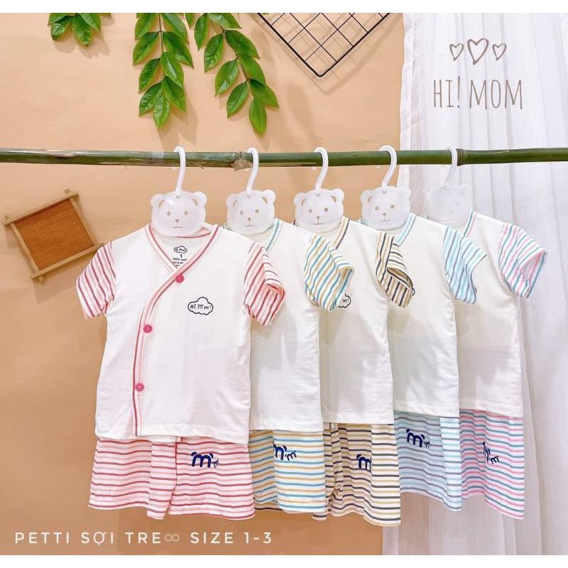 Bộ sơ sinh ngắn tay mềm mát