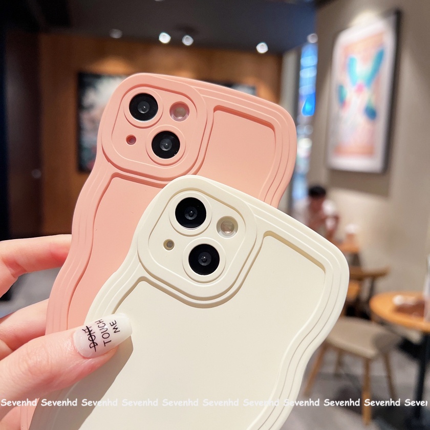 Ốp Điện Thoại TPU Họa Tiết Lượn Sóng Màu Trơn Thời Trang Cho iPhone 7 8 Plus SE2020 XR X XS Max
