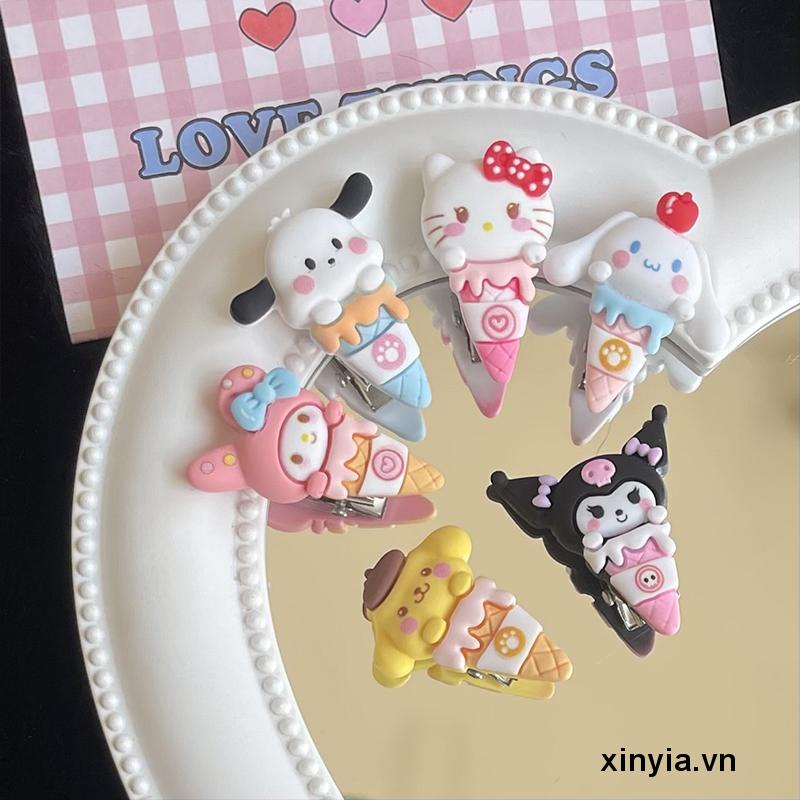 Kẹp Tóc Sanrio Hình Kem Ốc Quế Mini Dễ Thương Cho Bé Gái