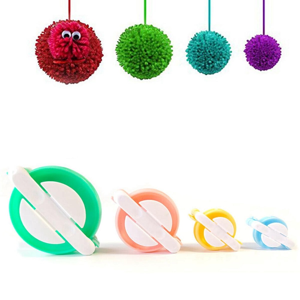 YIYU TYLER1 Round Fluff Ball Weaver Essential Knitting Tool Pompom Maker Set Pom Pom 4 Sizes DIY For Hat Scarf Decoration Needle Craft