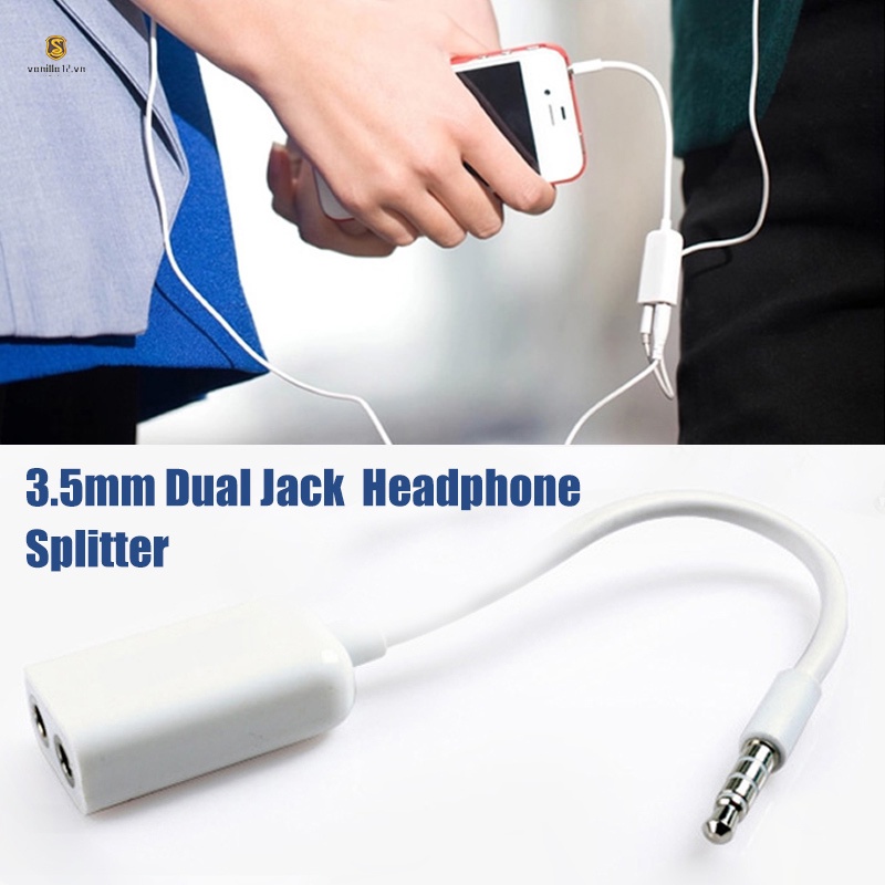 Đầu chia cổng tai nghe 3.5mm cho điện thoại iPhone Laptop máy tính bảng MP3