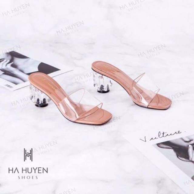 Guốc mika quai trong gót trụ 5cm êm chân sang chản mã l25 | BigBuy360 - bigbuy360.vn