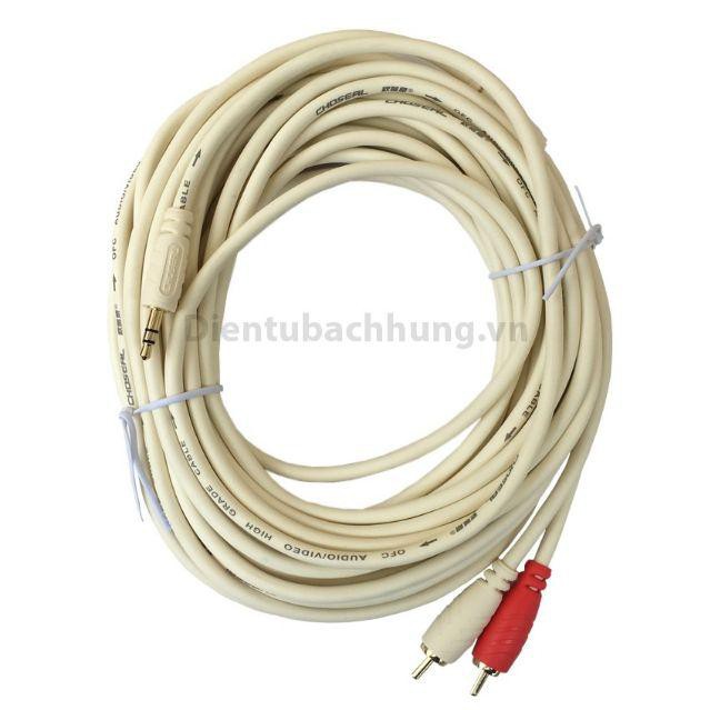 Dây loa 1 đầu 3.5 ra 2 AV CHOSEAL dài 10m