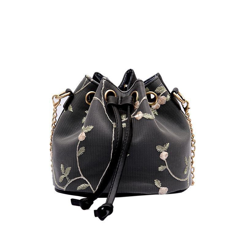 ❈Túi nhỏ nữ mùa hè 2019 mới hợp thời trang Hàn Quốc phiên bản Wild messenger bag chain một bên vai thêu tươi mát