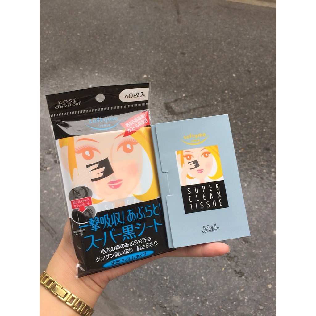 Giấy Thấm Dầu Kose Softymo Than Hoạt Tính 60 Tờ | BigBuy360 - bigbuy360.vn