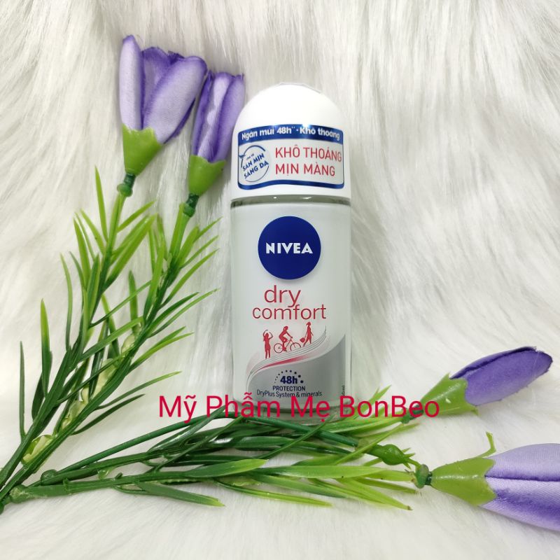 Lăn Khử Mùi Nữ Nivea trắng mịn khô thoáng 50ml