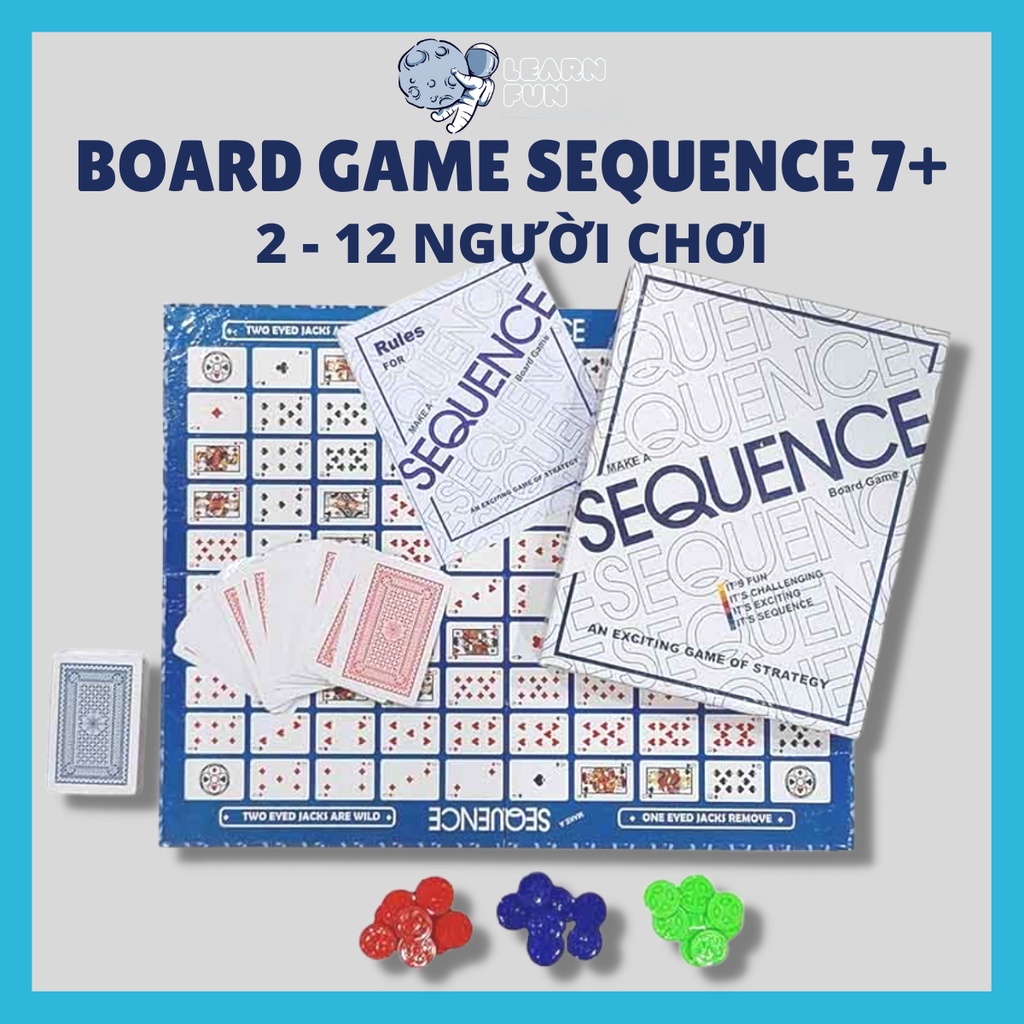 Bộ trò chơi BOARD GAME SEQUENCE giải trí vui vẻ cho bé và gia đình