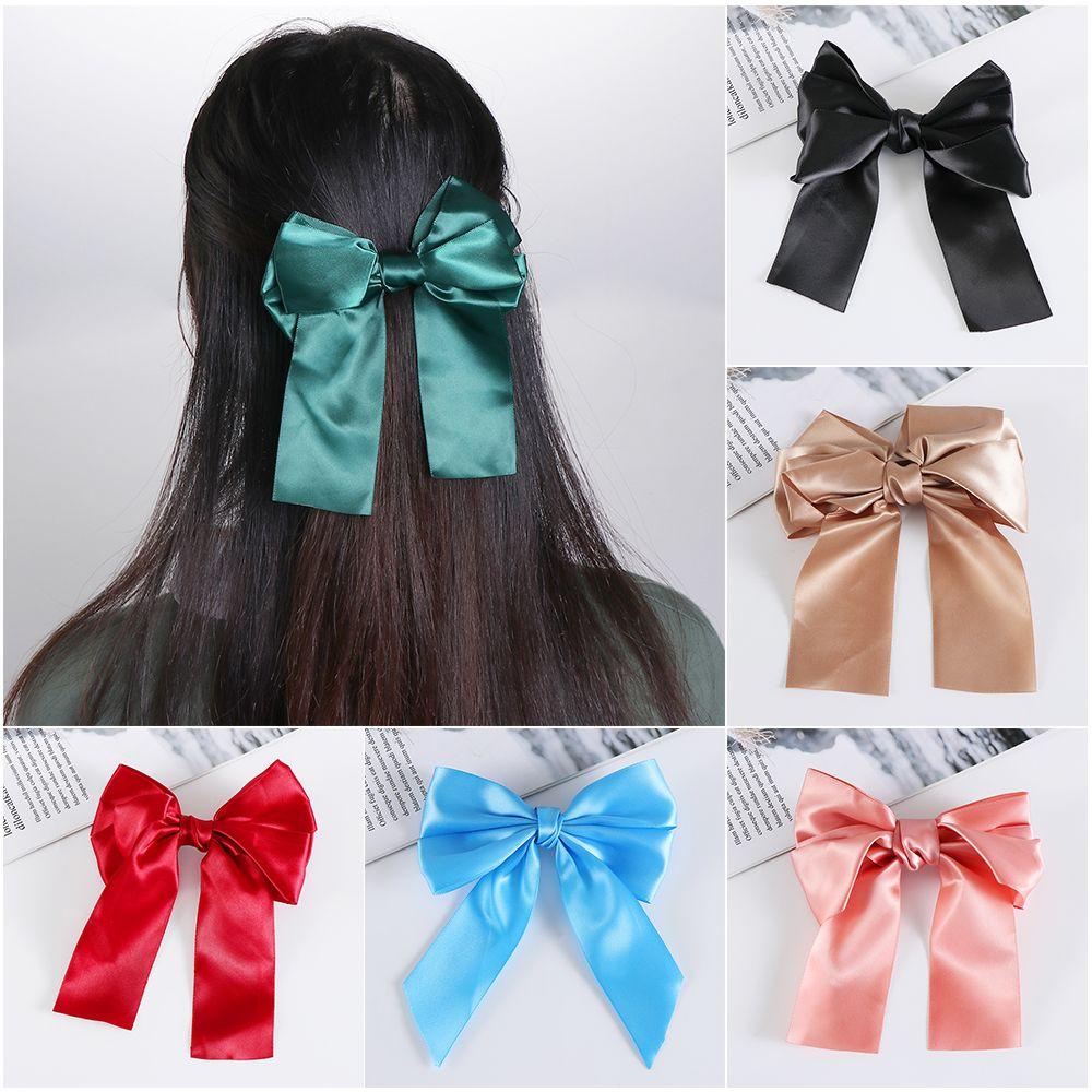 Băng Đô Cài Tóc Đính Nơ Ruy Băng Lớn Bằng Satin