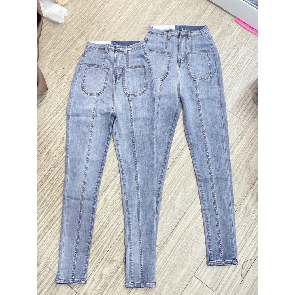 [ FREESHIP, HÃO HUYỀN ] QUẦN SKINNY JEAN GIÃN NỮ LƯNG CAO 2 TÚI TRƯỚC GÂN, QUẦN JEAN ỐNG ÔM, ỐNG BÓ NỮ GIÃN CỰC XỊN SÒ